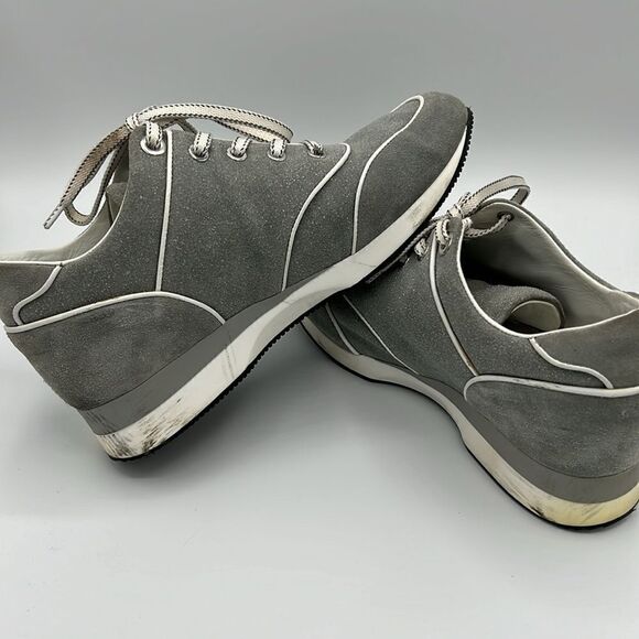 Max Mara Suede Sneakers With Small Wedge In Grey size 37.5 B24A2 - Picture 8 of 10